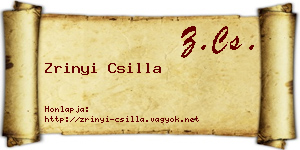 Zrinyi Csilla névjegykártya